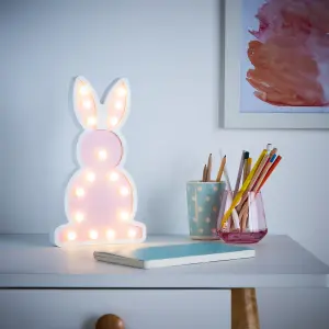 Litecraft Pink Bunny Glow Kids LED Table Lamp