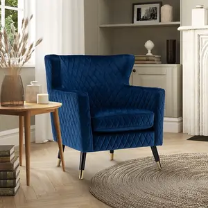 Velvet Blue Alessia Accent Chair