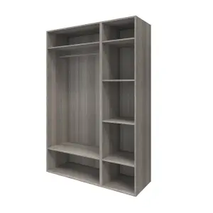 GoodHome Atomia Freestanding Matt grey oak effect Chipboard Mirrored Triple 2 drawer Wardrobe (H)2250mm (W)1000mm (D)580mm