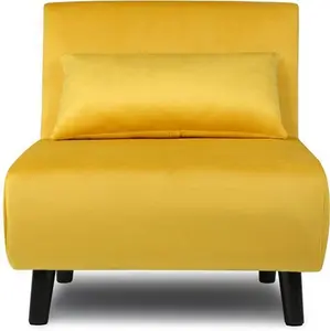 Single Sofa Bed - Fold Out Bed Chair Fairmont Park Upholstery Colour: Yellow, Upholstery Material: Velvet