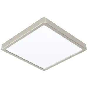 Wall / Ceiling Light Satin Nickel 285mm Square Surface Mounted 20W LED 4000K