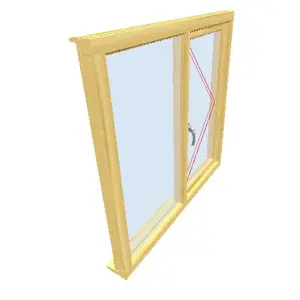 1145mm (W) x 895mm (H) Wooden Stormproof Window - 1/2 Left Opening Window - Toughened Safety Glass