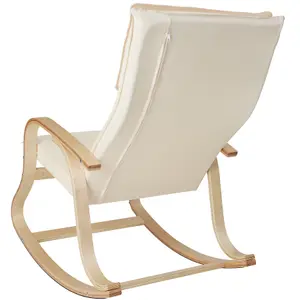 Rocking Chair Roca - with armrests, comfortable padding with pillow - beige