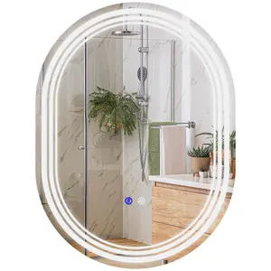 kleankin Bathroom Mirror with LED Lights, 3 Colours, Anti-fog, 80 x 60cm