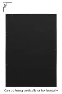 MirrorOutlet - The Genestra - Black Modern Contemporary Garden Wall Mirror 39" x 27" (100 x 70 cm)