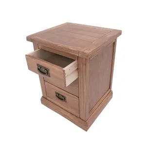 Tirolo 3 Drawer Bedside Table Brass Drop Handle