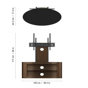 Affinity Buckingham 1m Oval TV Stand with Mount, for TVs 32-65" - Walnut