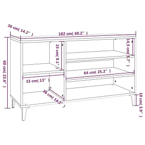 Berkfield Shoe Cabinet Brown Oak 102x36x60 cm Engineered Wood