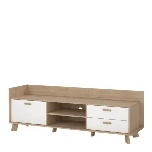 Ikast TV-unit with 1 Door + 2 Drawers in Jackson Hickory and White