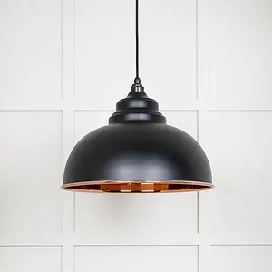 Smooth Copper Harborne Pendant in Elan Black