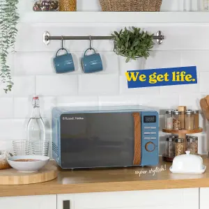 Russell Hobbs Scandi Microwave 17 Litre 700W Matt Blue Wood Effect Digital RHMD714BL-N