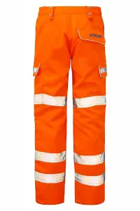 PULSAR High Visibility Rail Spec Combat Trousers - Orange - 40 Tall Leg