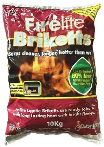 Firelite Lignite Briquettes 10kg x 98Bags