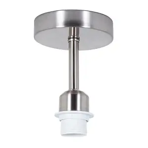 Brushed Satin Nickel Ceiling Light Fitting for Industrial Style Light Bulbs