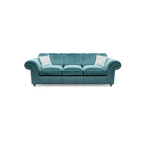 Windsor Teal 3 Seater & 2 Seater Sofas - Brown Feet