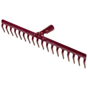 Steel Garden Rake for Hay, Leaves, Lawn, 50 cm / 20 in with 18 Tins, Ideal Gardening Tool (No Handle)