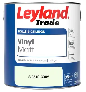 Leyland Trade Vinyl Matt Walls & Ceilings Emulsion Paint (S 0510-G30Y) 2.5L