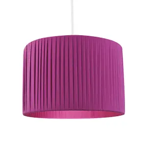 Modern Chic Designer Double Pleated Mulberry Cotton Fabric 10 Drum Lampshade