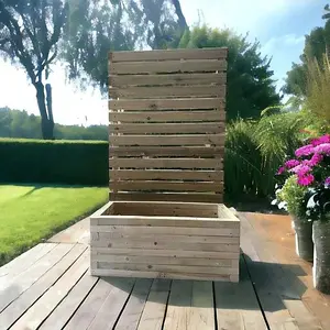 Norfolk Planter and Trellis - (Painted Wooden Planter - Choice of Colours Available) - L180 x W40 x H150 cm