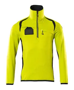 Mascot Accelerate Safe Microfleece Jacket with Half Zip (Hi-Vis Yellow/Dark Navy)  (XX Large)