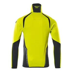 Mascot Accelerate Safe Microfleece Jacket with Half Zip (Hi-Vis Yellow/Dark Navy)  (Small)