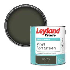 Leyland Trade Vinyl Soft Sheen Walls & Ceilings Emulsion Paint Yellow Olive (RAL 6014) - 2.5L