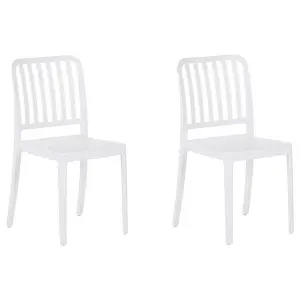 Set of 2 Garden Chairs SERSALE Synthetic Material White