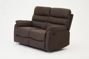 Maxwell Sofa Suite 2 Seater Manual Recliner Air Leather Padded, Brown