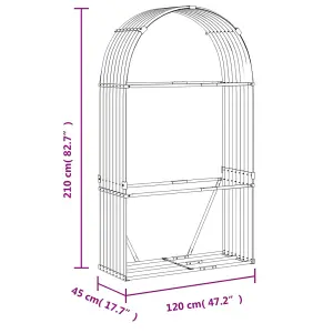 Log Holder Green 120x45x210 cm Galvanised Steel