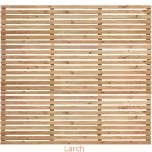 Cedar Slatted Fence Panels - Horizontal - 600mm Wide x 1800mm High - 16mm Gaps