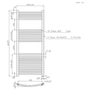 Right Radiators Prefilled Electric Curved Heated Towel Rail Bathroom Ladder Warmer Rads - Chrome 1200x500 mm