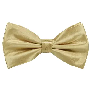 Beige Satin Polyester Bow Tie for Casual & Formal Wear, Wedding Party Accessory