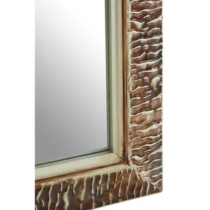 Interiors by Premier Zelma Champagne Finish Ridged Wall Mirror