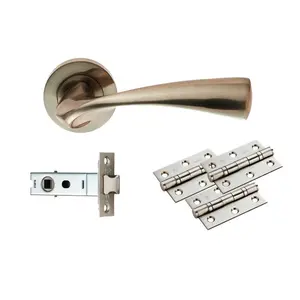 Sintra Latch Door handle Pack (Set of 2) Satin Nickel