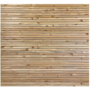 Larch Slatted Fence Panels - Horizontal - 1800mm Wide x 900mm High - 6mm Gaps