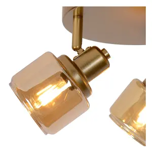 Lucide Bjorn Classic Ceiling Spotlight 38cm - 3xE14 - Matt Gold, Brass