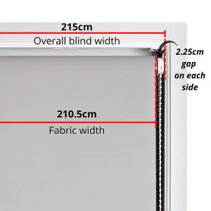 Trimmable Roller Blind with Triple Diamond Chrome Eyelet and Metal Fittings - Blue Daylight Shade (W)215cm x (L)165cm