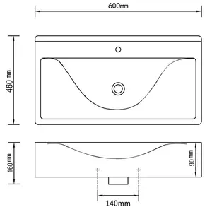 Metro Lane Zadie 600mm L x 460mm W Ceramic Rectangular Sink with Overflow Gold