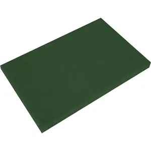 5 PACK Heavy Duty Green Scrubber Pads - 12 x 18 x 1" - Concrete Hardwood & Tile