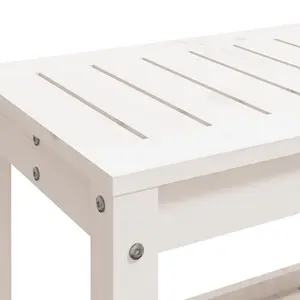 Berkfield Garden Bench White 108x35x45 cm Solid Wood Pine