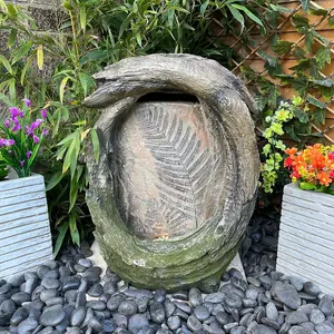 Fossil Leaf Traditional Solar Water Feature