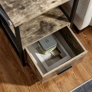 NS 1 Drawer Bedside Table Grey