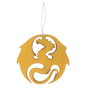 Anne Stokes Dragon Medal Hanging Ornament Gold/Brown (One Size)