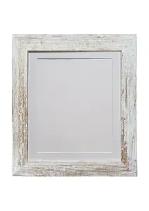 Metro Distressed White Frame with White Mount 40 x 50CM Image Size A3