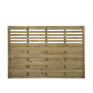 Forest Garden Contemporary Slatted Pressure treated 4ft Wooden Fence panel (W)1.8m (H)1.2m, Pack of 10