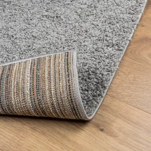 Shaggy Rug PAMPLONA High Pile Modern Grey 80x150 cm