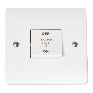 Click Scolmore Mode Fan Isolation Switch 20A 3-Pole White - CMA020