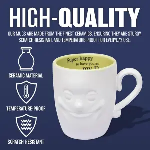 Smiling Face Mug Tea Coffee Fine China Ceramic Cup Gift Set Novelty New 3D Message Sweetest Grandma