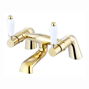 ENKI Downton Gold Brass & Ceramic Bath Mixer Tap BT0613