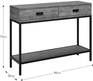 Dunelm Fulton Console Table Pine, Industrial, Medium Wood, Fulton Pine